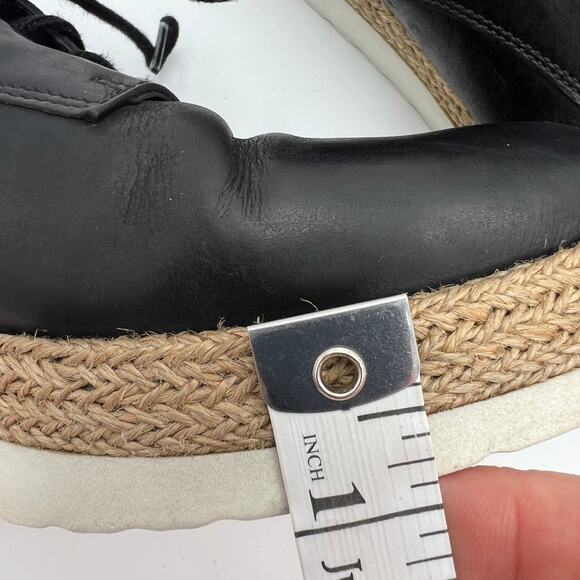 Minelli Lace Up Espidrille Sneaker Oxford EU 39 US 8.5 Black Leather Derby Shoes - Picture 8 of 8